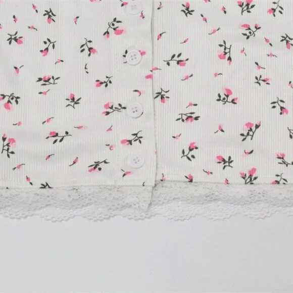 Cozy Cream Knit Loungewear Set Soft 2-Piece Pajama Suite Size M - Picture 5 of 7